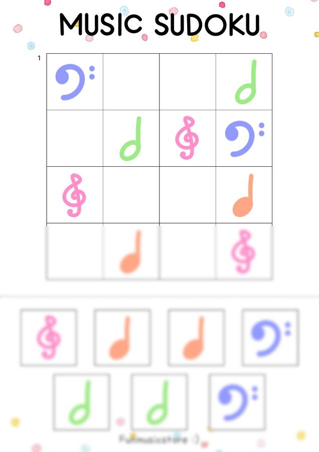 펀뮤직스토어 - 뮤직스도쿠 초/중/고급 (음악워크지)0