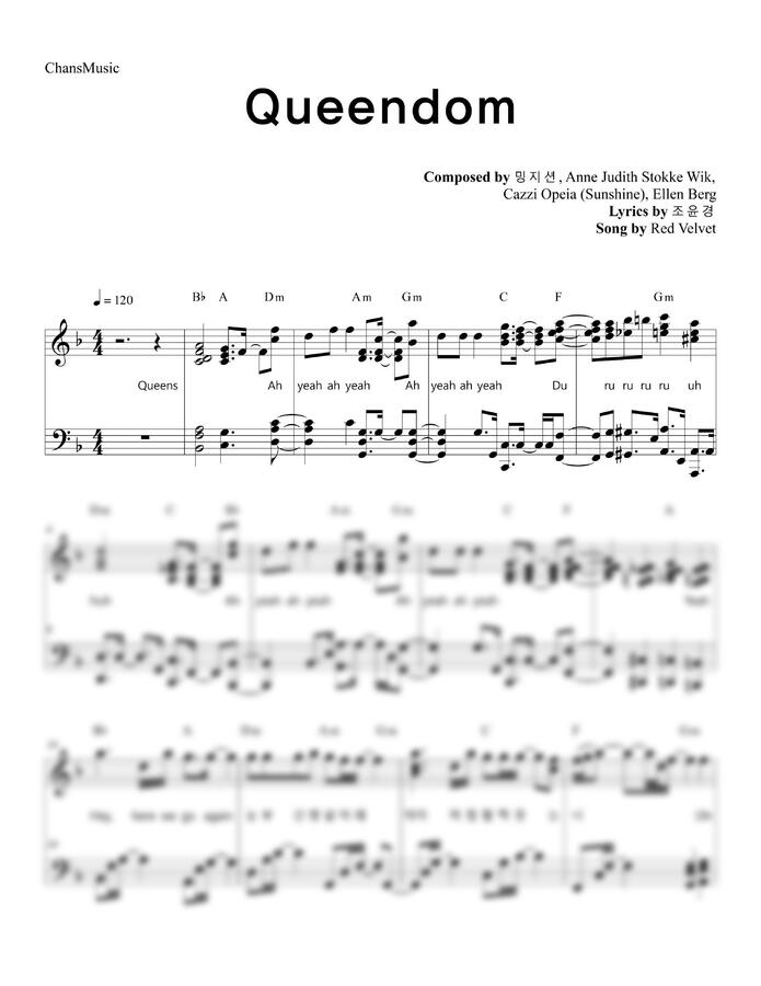 레드벨벳 (Red Velvet) - Queendom (코드, 가사 포함) by 찬스뮤직0