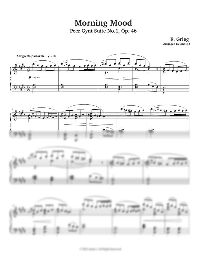 E. Grieg (그리그) - Morning Mood (페르귄트 모음곡 中) by Jinnie J0