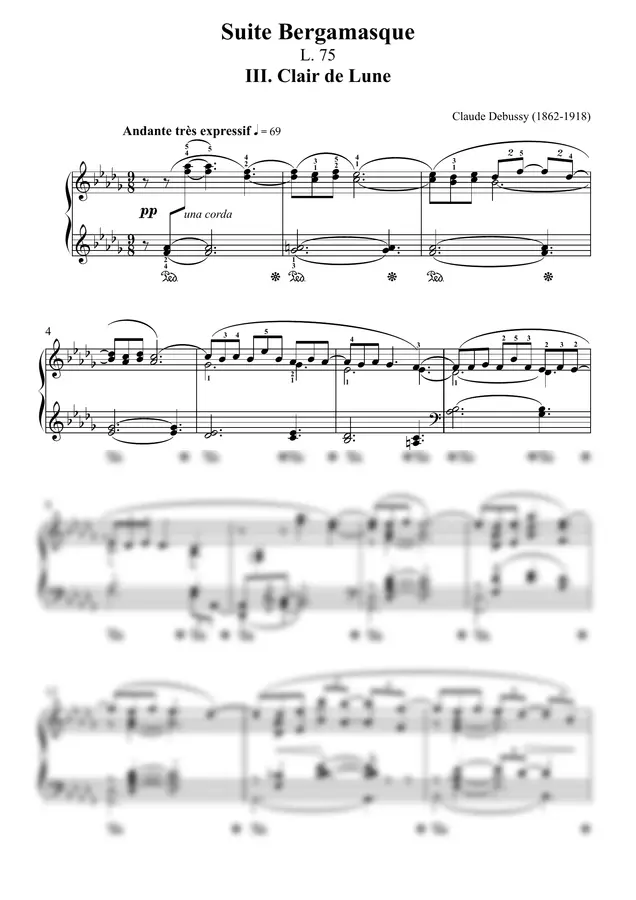 Claude Debussy (1862-1918) - Suite Bergamasque L. 75 III. Clair de Lune