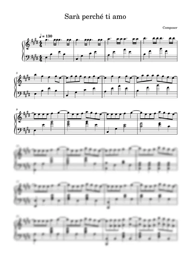  Ricchi e Poveri - Sarà perché ti amo (130 BPM, Emajor)