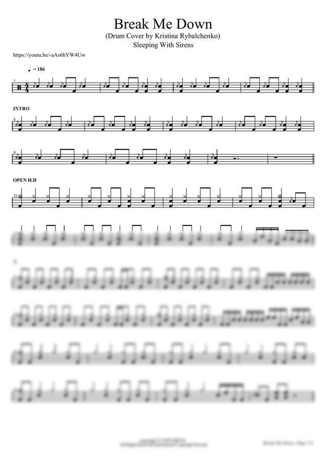 Sleeping With Sirens - Break Me Down (Drum Cover by Kristina Rybalchenko) by COPYDRUM0