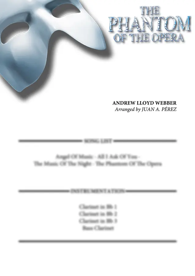 Andrew Lloyd Webber - The Phantom of the Opera (Clarinet Quartet)