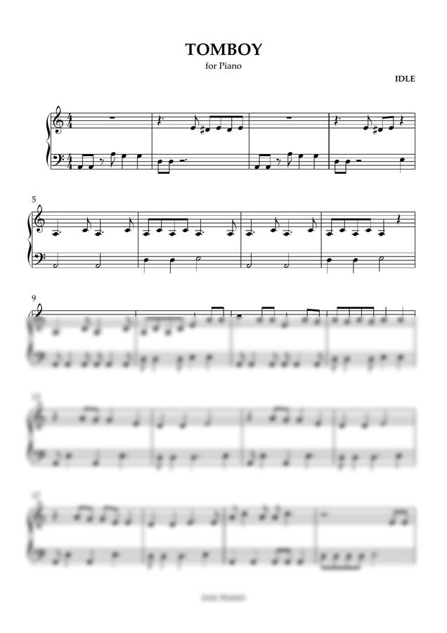 IDLE (아이들) - TOMBOY (톰보이) (1절/쉬움/Am) by 데이피아노0