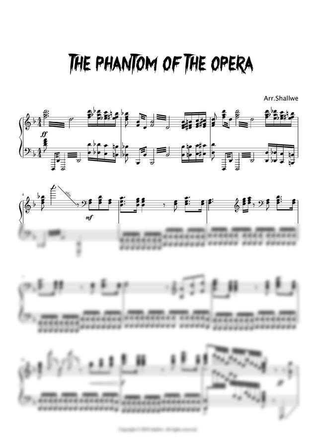 오페라의 유령 OST - The Phantom of the Opera (손가락과 손목주의!!)
