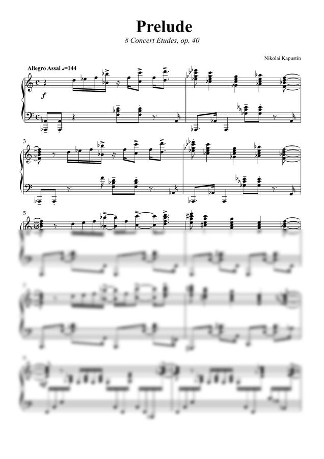 니콜라이 카푸스틴 - 에튀드 Op.40, No.1 (프렐류드) by 악보다나와0