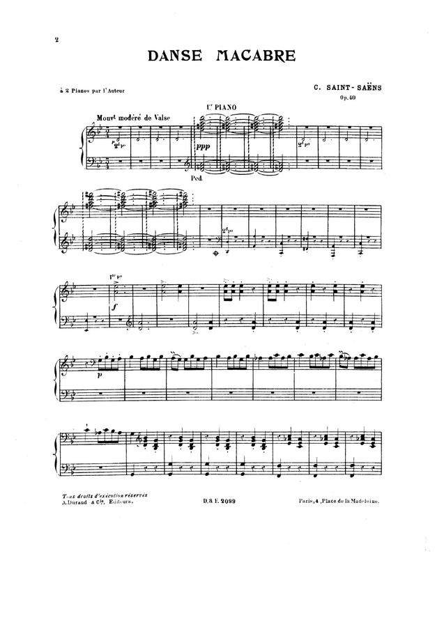 Saint Saens (생상스) - Danse macabre (죽음의 무도) (2 piano)