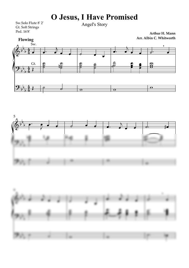 Arthur H. Mann - O Jesus, I Have Promised (이 세상 끝날까지)-오르간 전주곡(묵상기도) by 악보다나와0