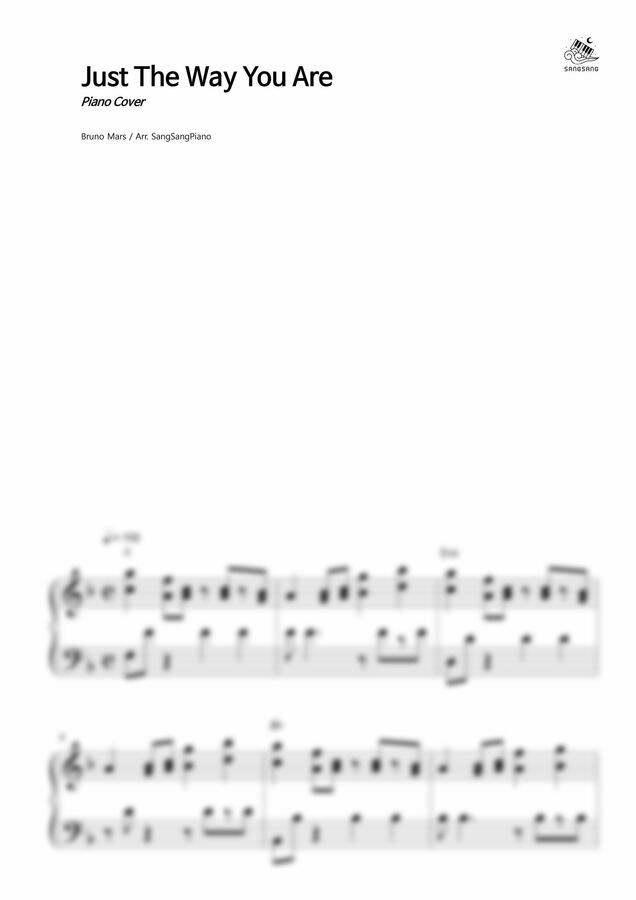 악보 > Bruno Mars Just The Way You Are by 상상피아노