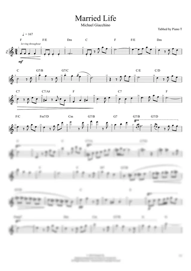 Michael Giacchino - Married Life (Piano)