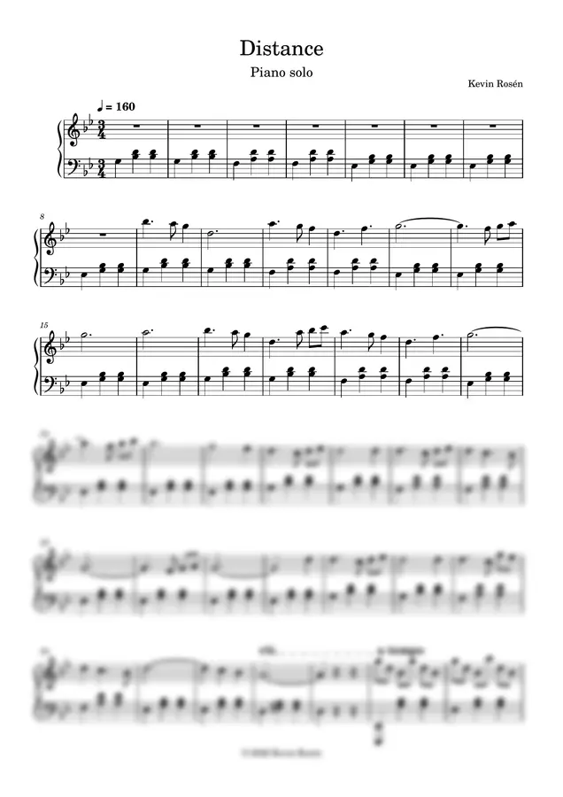 Kevin Rosén - Distance  (Solo piano )