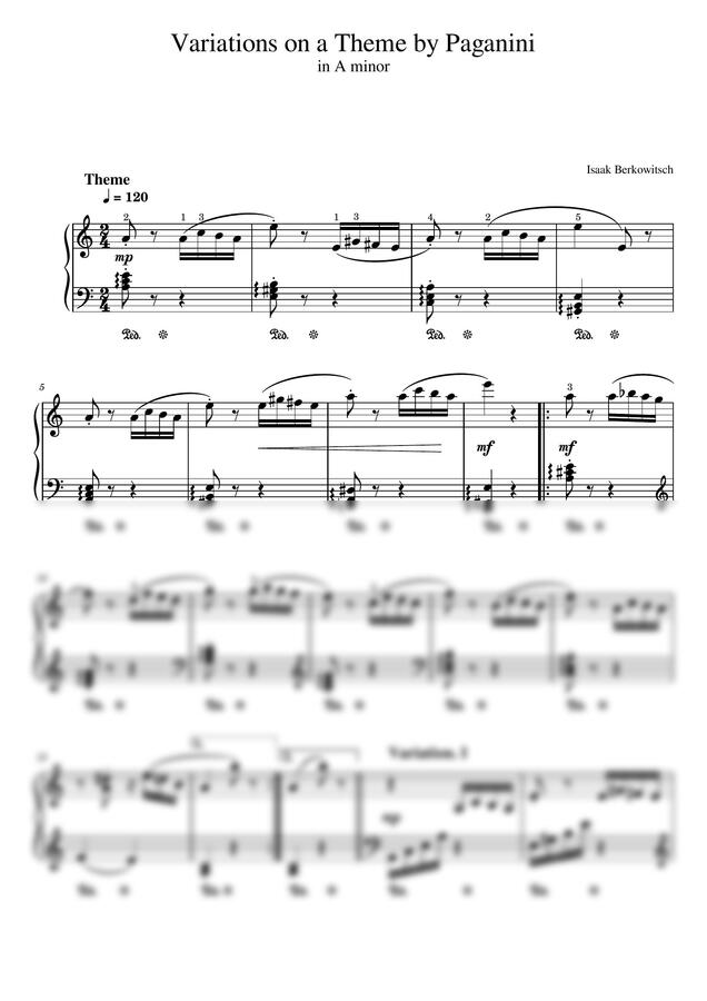 I. Berkowitsch (베르코비치) - Variations on a Theme by Paganini (파가니니 변주곡) (콩쿨 추천곡)