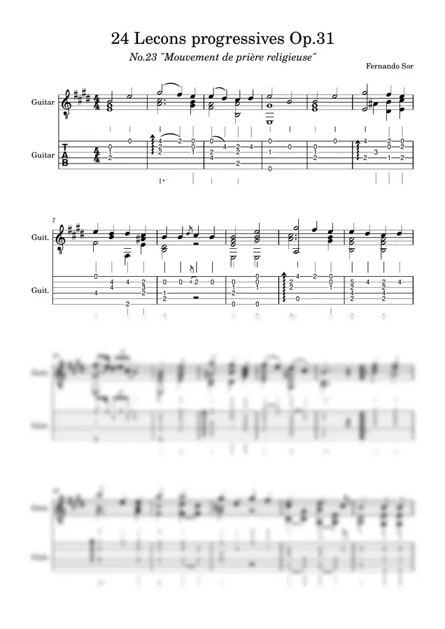 Fernando Sor - Op.31, No.23 "Mouvement de prière religieuse"
