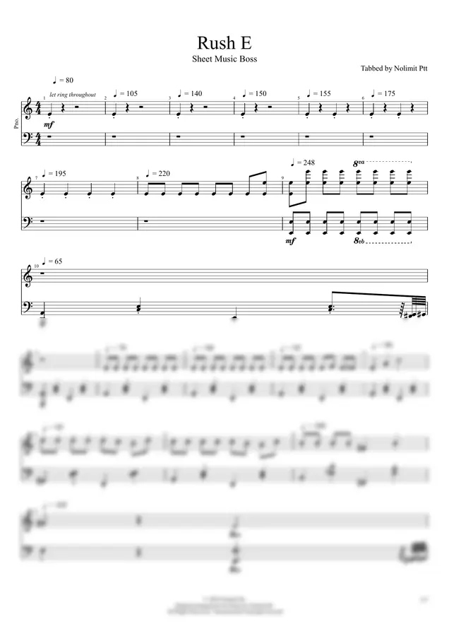 Sheet Music Boss - Rush E (Piano)