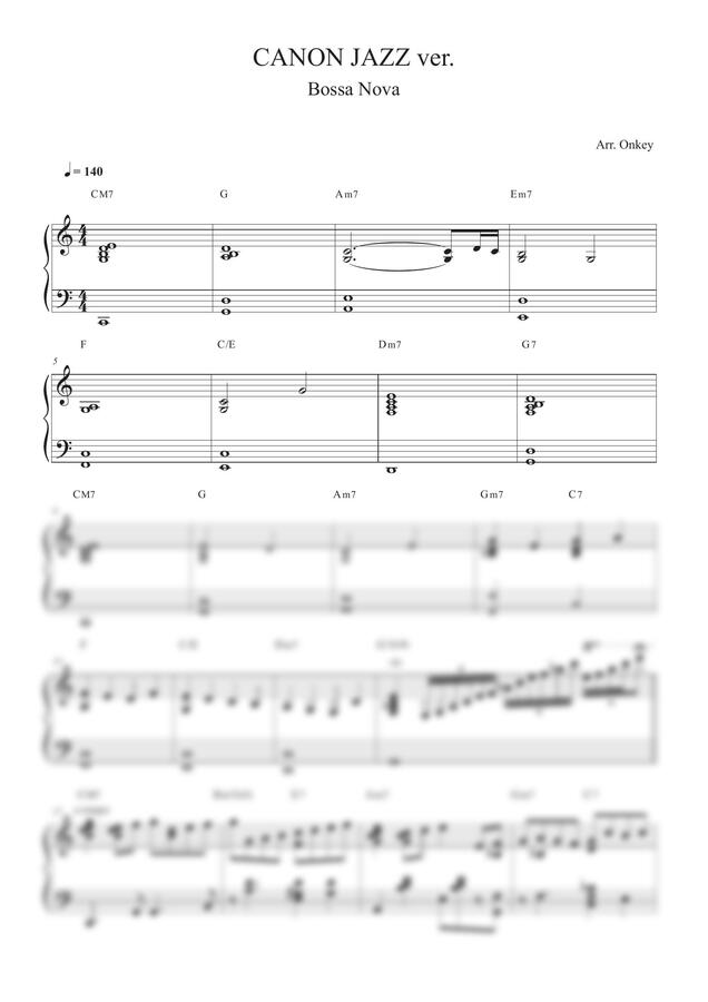 캐논 재즈편곡 Canon Jazz (C major) by Onkey0