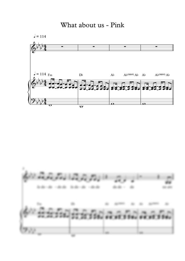악보 > Pink What about us (피아노 3단) by 파인애플코드