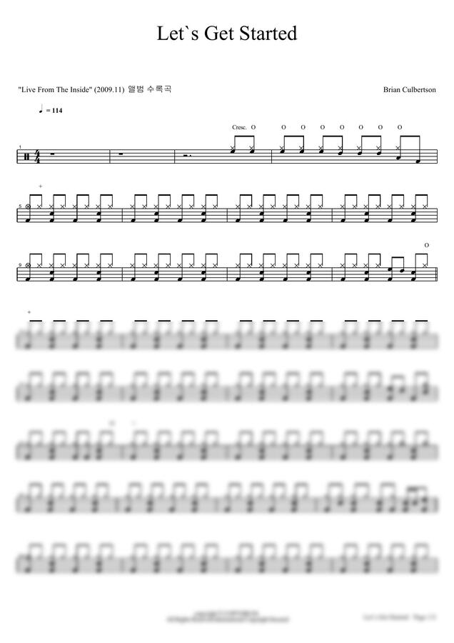 악보 > Brian Culbertson Lets Get Started by 카피드럼