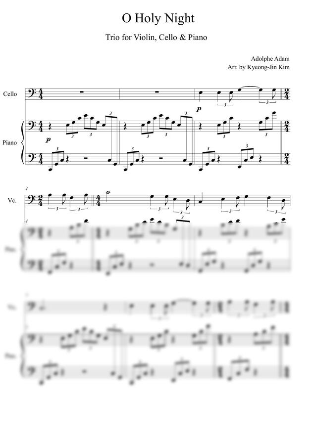 Adolphe Adam - O Holy Night(피아노 트리오)(바이올린,첼로,피아노) by 김경진0