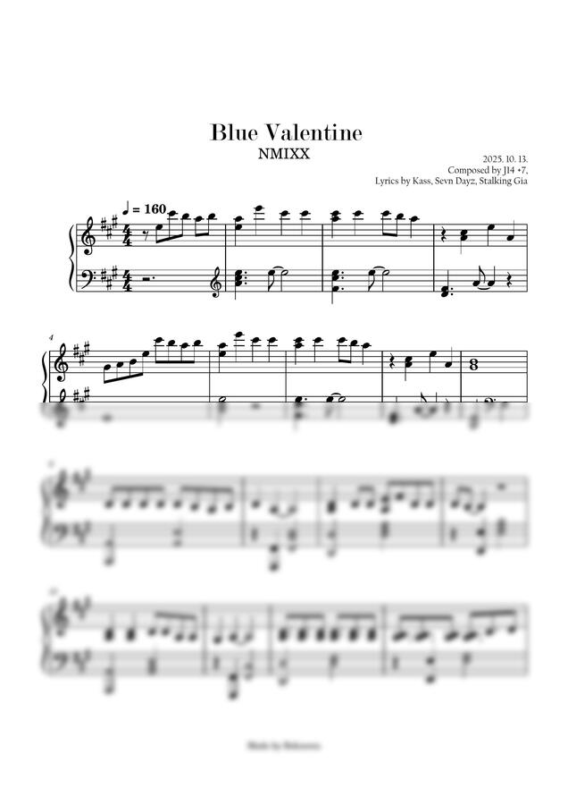 NMIXX(엔믹스) - Blue Valentine (중급 악보) by Boknowa0