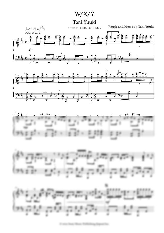 Tani Yuuki W X Y By THIS IS PIANO Tani Yuuki W X Y By THIS IS PIANO