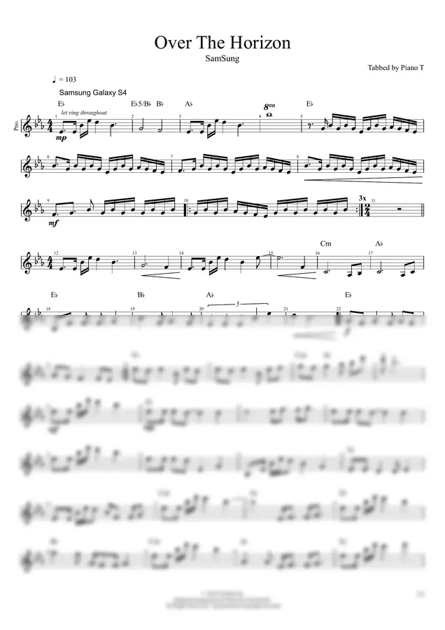 SamSung - Over The Horizon (Piano)