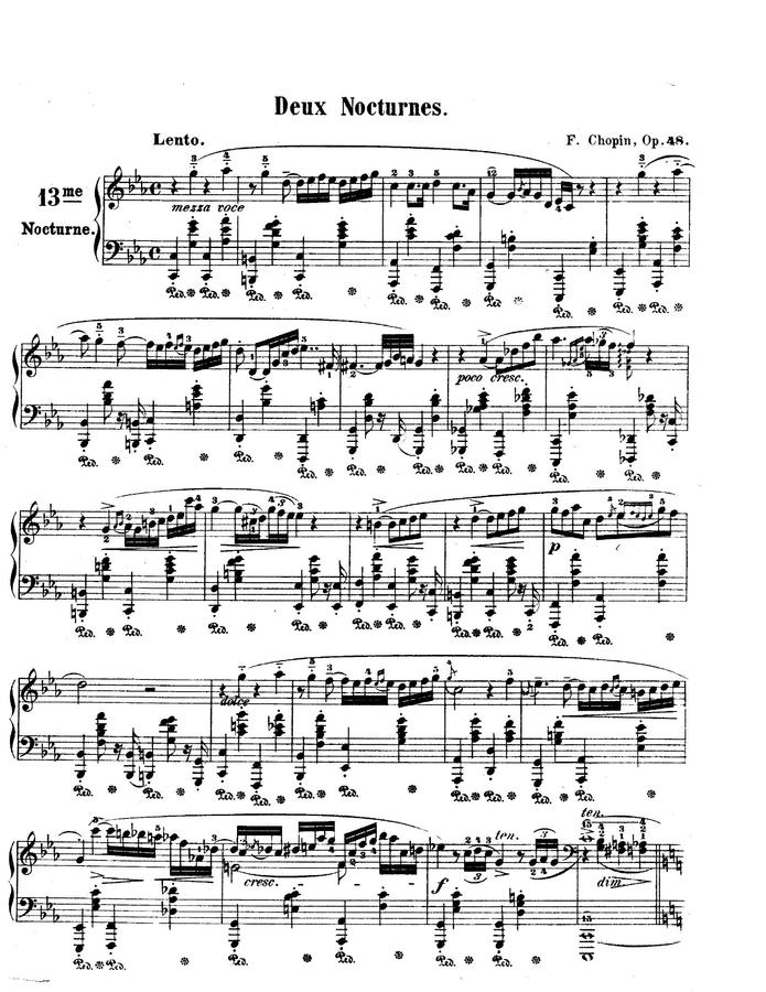 F. Chopin (쇼팽) - Nocturne Op.48 No.1 (녹턴 13번)