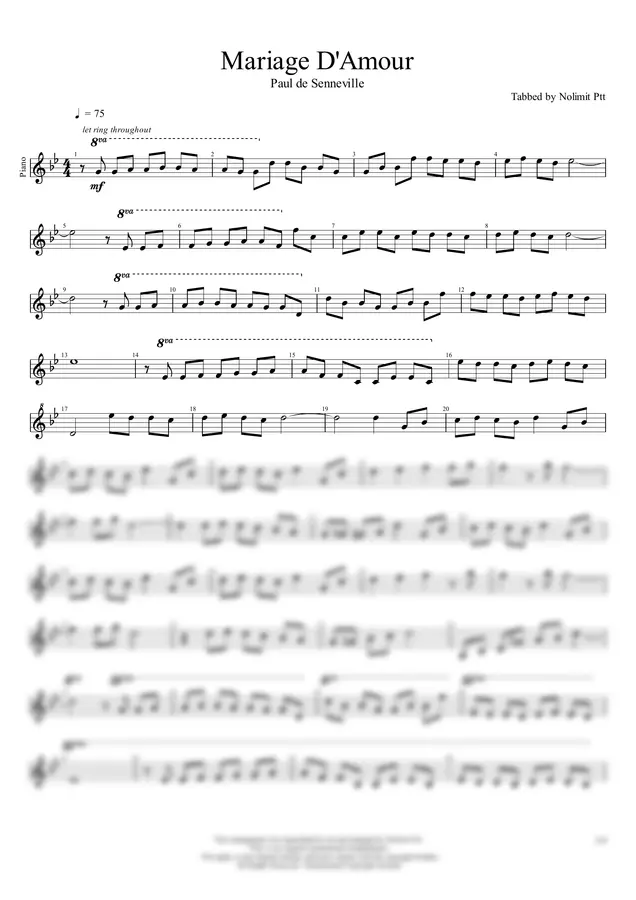 Paul de Senneville - Mariage D'Amour (Piano)