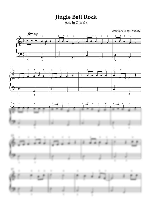 Jingle Bell Rock/징글벨 락 (스윙) (easy in C) by 키키정0