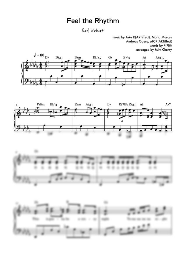 레드벨벳 (Red Velvet) - Feel My Rhythm (Db(원키) + C key) by Mint Cherry0
