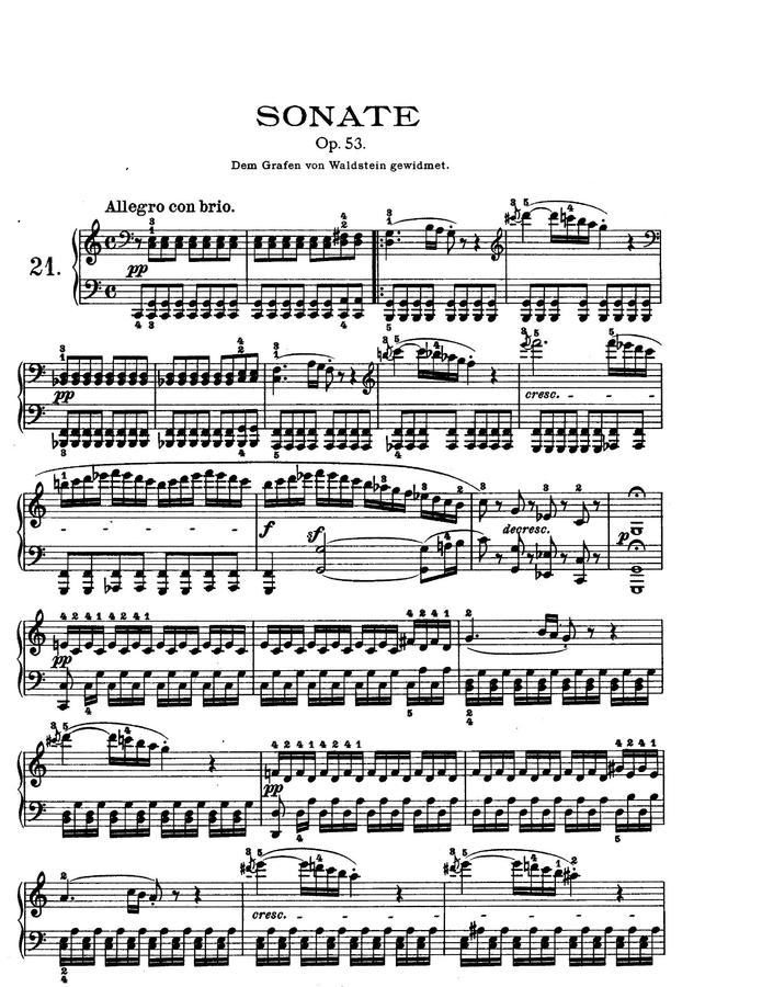 L.V.Beethoven (베토벤) - Piano Sonata No.21 (발트슈타인 소나타)