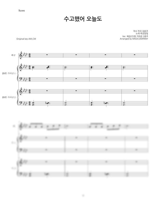 수고했어 오늘도(옥상달빛) - Ver. 해금+25현가야금 by 미소컴퍼니0