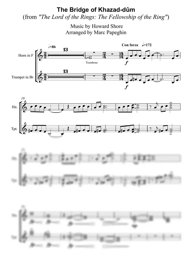 Howard Shore - The Bridge of Khazad-dûm (French Horn & Trumpet)