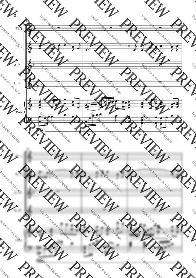 주 날 인도하시네-[플루트 앙상블][피아노][특송 악보]1