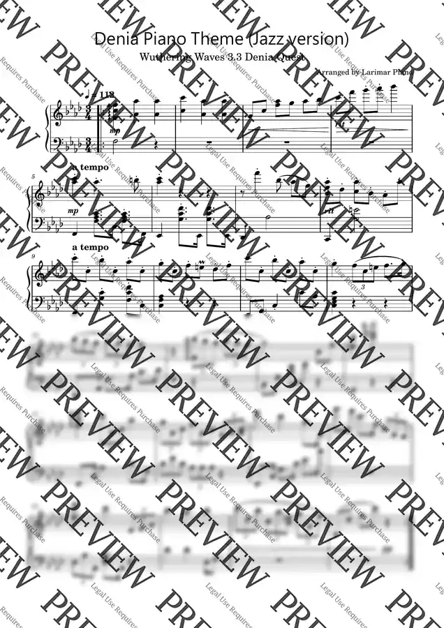 Wuthering Waves - Denia Piano Bench Theme (jazz version)