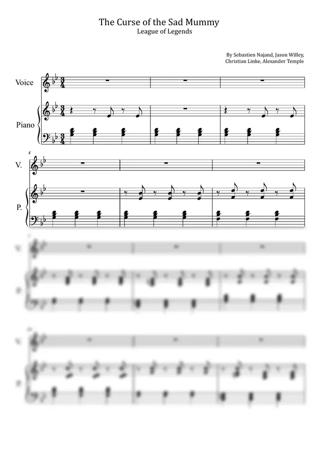 League of Legends - The Curse of the Sad Mummy (League of Legends - For Piano and Voice With Lyrics) by poon 1p 미리보기