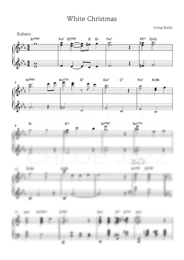Irving Berlin - White Christmas (재즈 버전, 멜로디플레이_Lofi Piano)