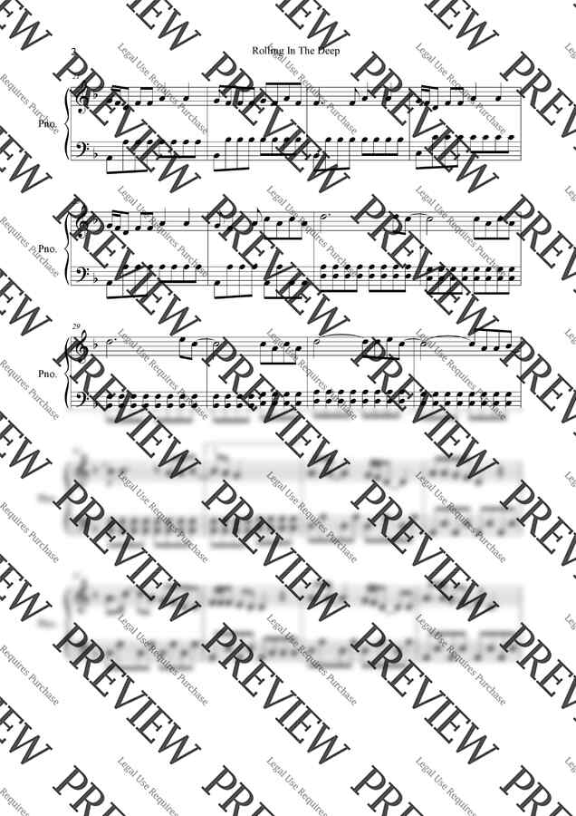 Adele - Rolling In The Deep (887번째 악보) by 프리스타일피아노맨닷컴1