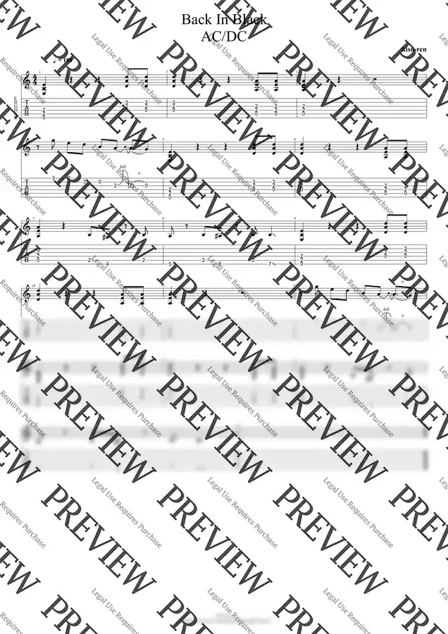 AC/DC - Back In Black - AC/DC TAB Intro バックインブラック/ACDC イントロギターTAB ゆっくり【Guitar picking Vol.136】 (TAB PDF & Guitar Pro files.(gpX))
