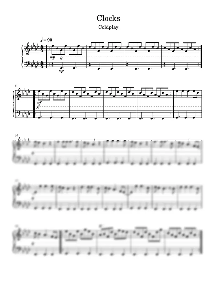 Coldplay - Clocks (Piano)