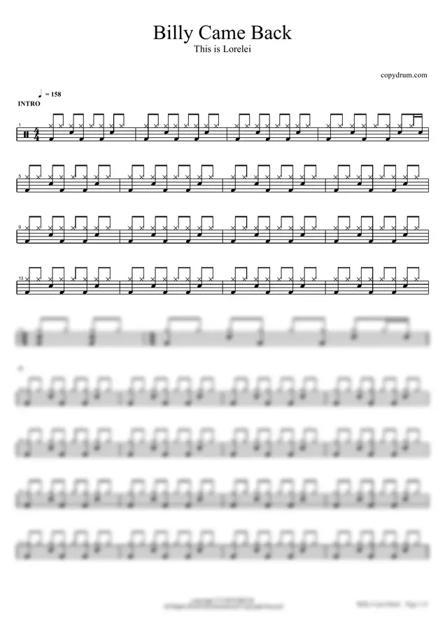 This is Lorelei - Billy Came Back by copydrum 1p 미리보기