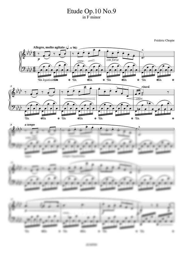 F. Chopin (쇼팽) - Etude Op.10 No.9 (에튀드 9번 "밤 여행") by JUNPIN0