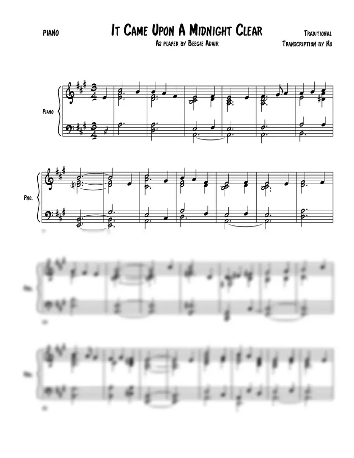 Traditional - It Came Upon A Midnight Clear (Beegie Adair / Jazz / piano)