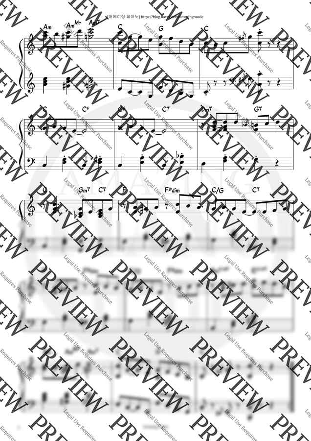 Franz Xaver Grube - [2페이지캐롤]Silent night, holy night(고요한 밤, 거룩한 밤) (C key, 연주) by 어메이징피아노1