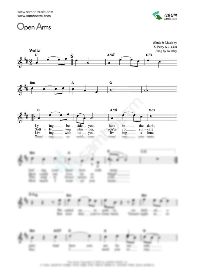 Journey - Open Arms by 악보마트0