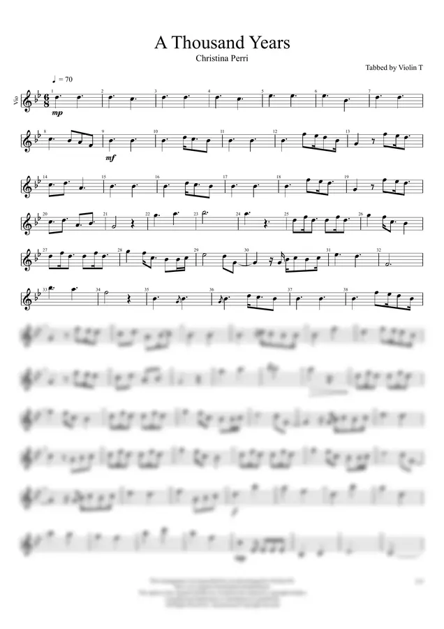 Christina Perri - A Thousand Years (Violin)
