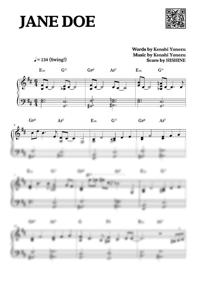 요네즈 켄시, 우타다 히카루 - JANE DOE (체인소맨 ED.) by HISHINE0