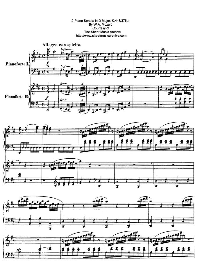 W.A.Mozart (모차르트) - Sonata for Two Pianos, K.448 (두 대의 피아노를 위한 소나타)
