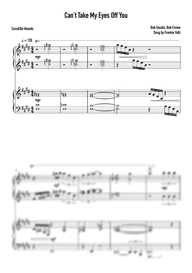 Frankie Valli - Can't Take My Eyes off You (4Hands) by 코코엘리0