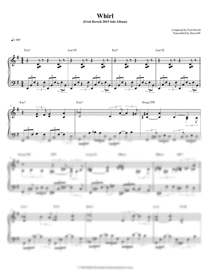 Fred Hersch - Whirl (재즈피아노 입시곡 버전) (2분22초)