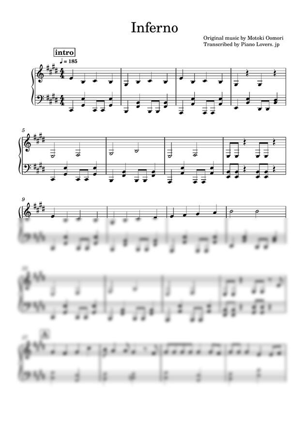 Mrs. GREEN APPLE - 인페르노(Inferno) (불꽃 소방대) by Piano Lovers. jp0